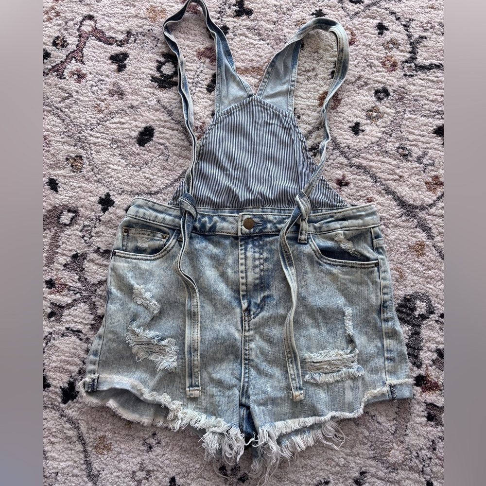 Light Wash Denim Shortalls
